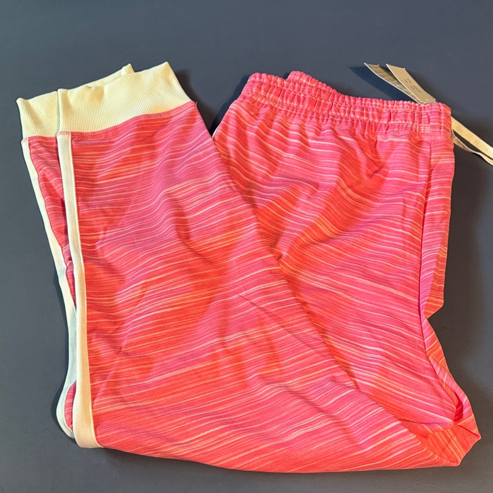 LuLaRoe Jax Pink and Cream Striped Joggers